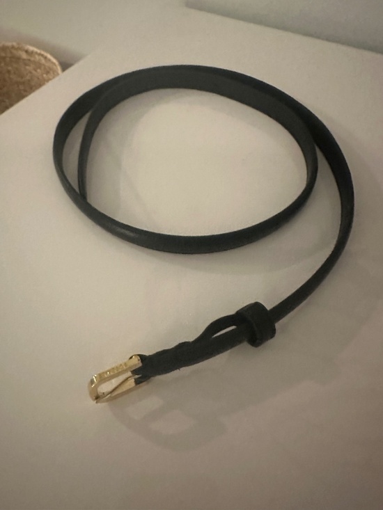TOTEME Thin Leather Belt Black 90cm/35” main image 5